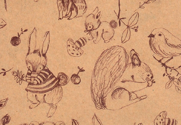 PAPEL DE REGALO KRAFT BOSQUE CHOCOLATE