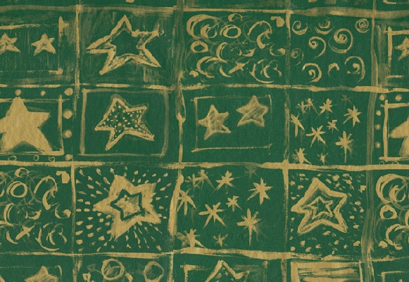 PAPEL DE REGALO PREMIUM ESTRELLA NAVIDAD FONDO VERDE